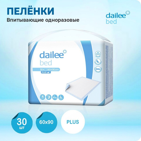 Dailee 60x90 Disposable Absorbent Underpads (30 Count) - Baby, Pet, & Medical Use