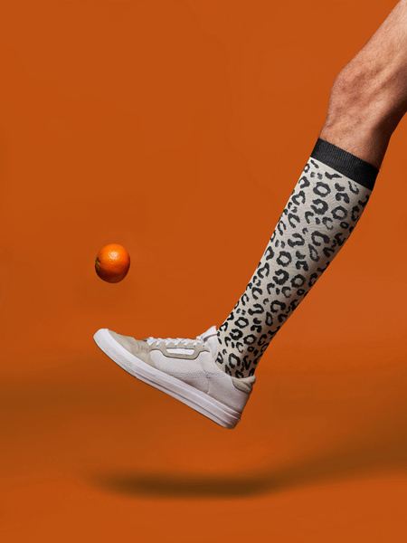 Compression Socks: Black & Cream, 1 Pair