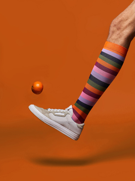 Compression Socks: Orange & Pink, Red Heat