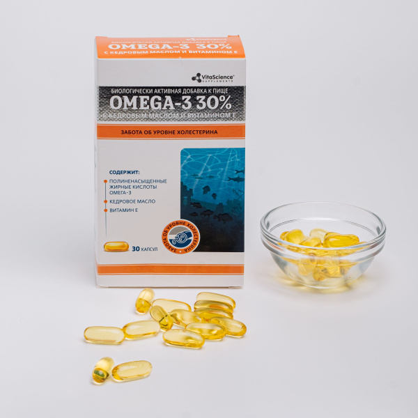Omega-3 30% with Cedar Oil & Vitamin E: Vitascience Supplement