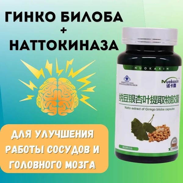 Nattokinase Ginkgo: Blood Thinner, Heart & Brain Health Supplement (60 Capsules)