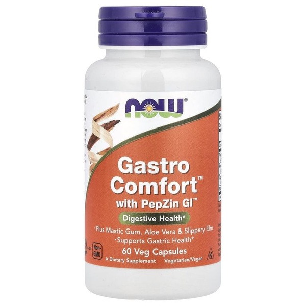 NOW Gastro Comfort with PepzinGI: 60 Capsules for Digestive Health