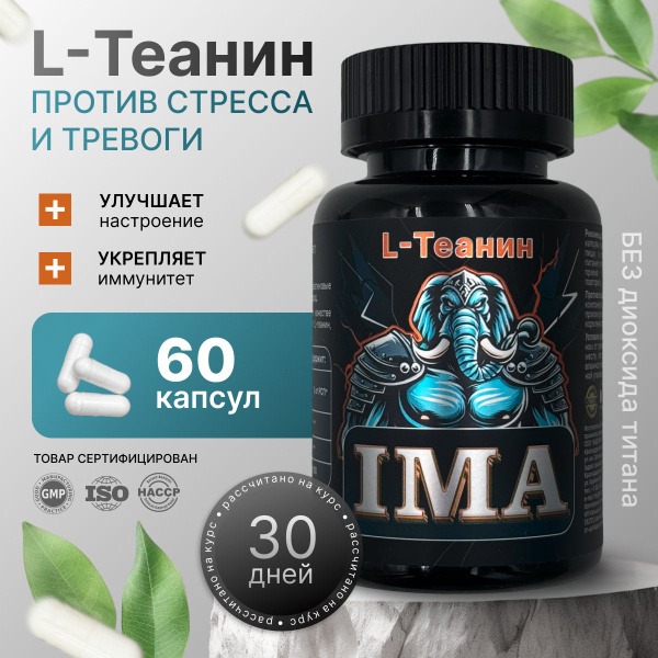 Brain Boost Supplement: L-Theanine, B6, DMAE (515mg) - 60 Capsules