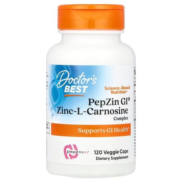 Doctor's Best PepZin GI Zinc Carnosine Supplement - 120 Veggie Caps