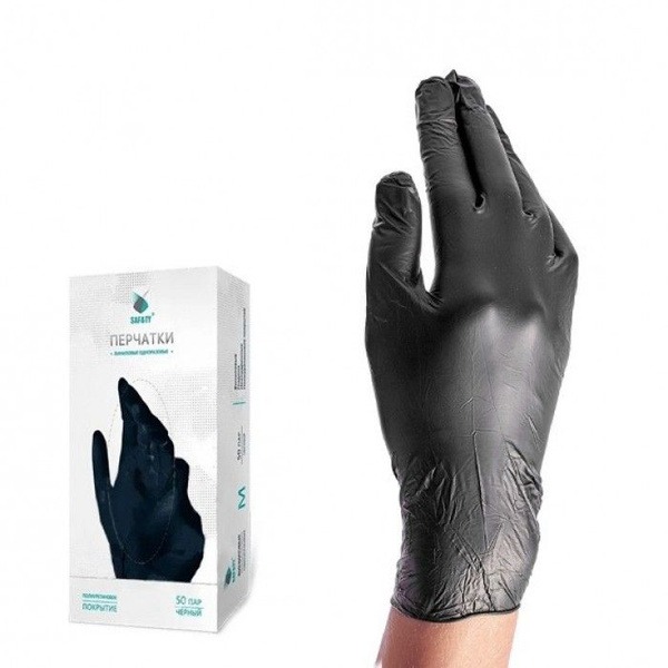 Black Vinyl Gloves (50 Pairs) - Size M - Bulk Pack of 100