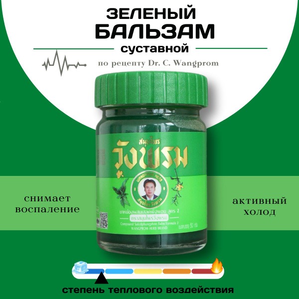 WangProm Green Cooling Thai Balm (50ml)