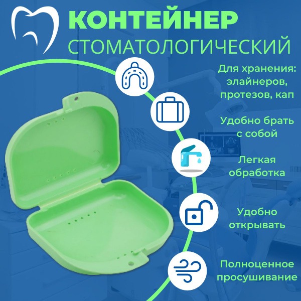 Sterile Dental Case: Portable Storage for Dentures, Braces, Retainers & Mouthguards