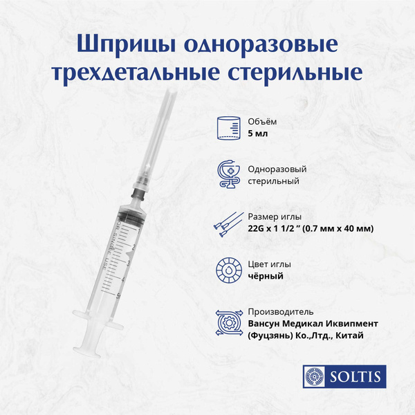 Sterile Disposable Syringes 5ml (200 Pack)