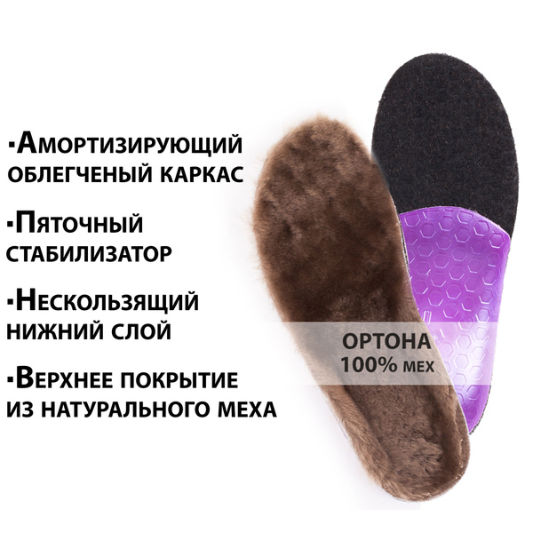 Winter Kids' Orthotic Insoles with Fur Lining: Flat Feet, X-Legs Support (Sizes 34-35)