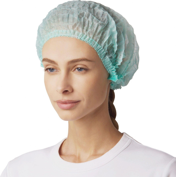 Disposable Green Charlotte Caps (100 Pack)