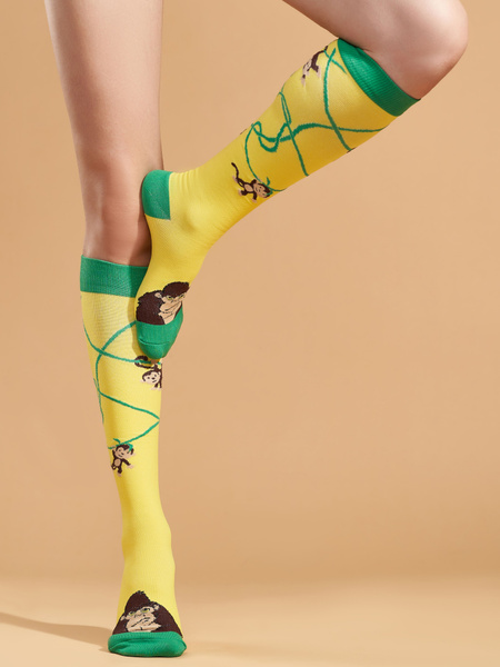 Compression Socks: Yellow & Green, Red Heat (1 Pair)