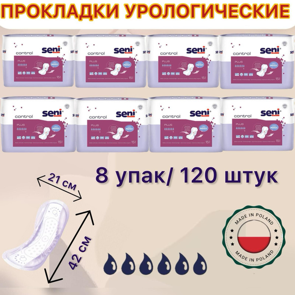 Seni Control Plus Underwear, Super Absorbent, 120 Count (8 Packs)