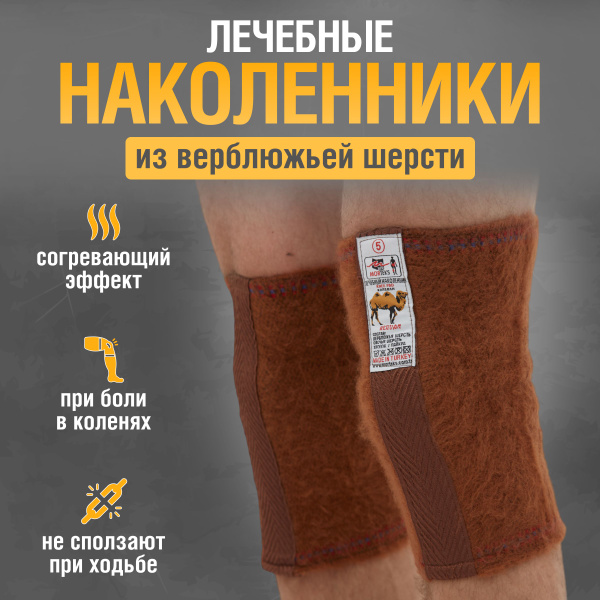 Camel Wool Knee Support: Therapeutic Warming Knee Brace for Joint Pain Relief (Men & Women, Size M, 2 Pack)