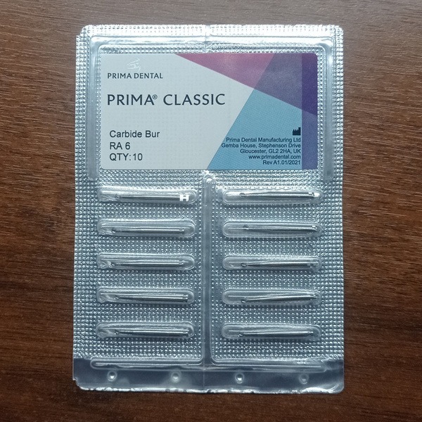 RA6 Prima Dental Carbide Burs: Spherical, High-Speed