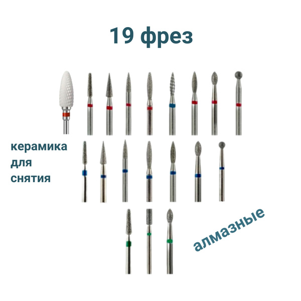 Master+ 19-Piece Electric Manicure & Pedicure Drill Bit Set