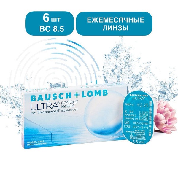 Ultra Monthly Contact Lenses (-6.0, 8.5 Radius, 6 Pack)