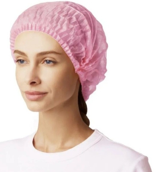 Pink Disposable Medical Bouffant Caps (100 Count)