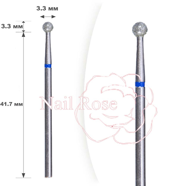 Diamond Burr Set: 8pcs Blue Ring 3.3mm Carbide Ball Burrs