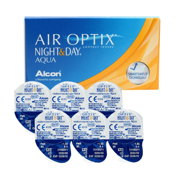 Air Optix Night & Day Aqua Contact Lenses (6 Pack, -4.25, 8.6mm)