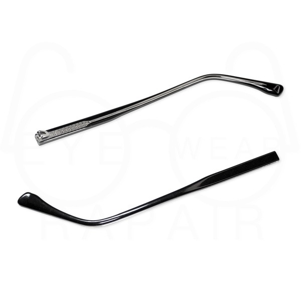 Black Transparent Double Loop Bent Plastic Earhooks (6.0x1.45x135mm)