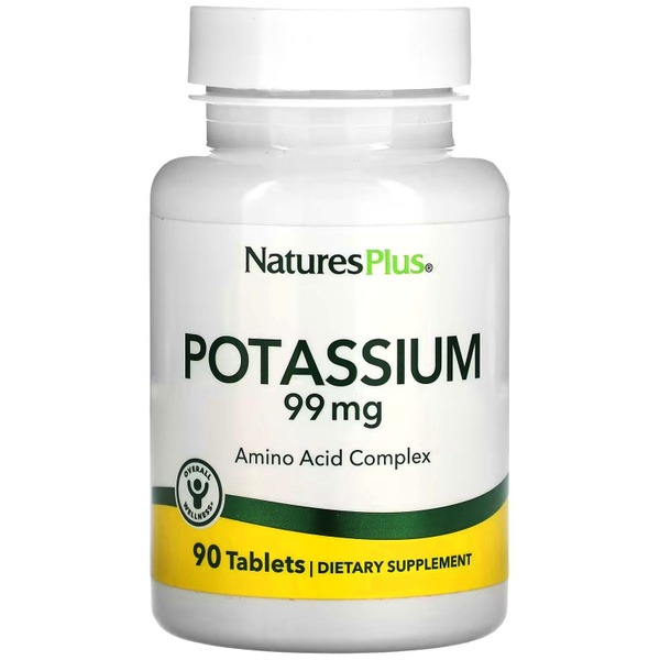 NaturesPlus Potassium 99mg (90 Tablets): Supports Heart, Kidney & Muscle Health