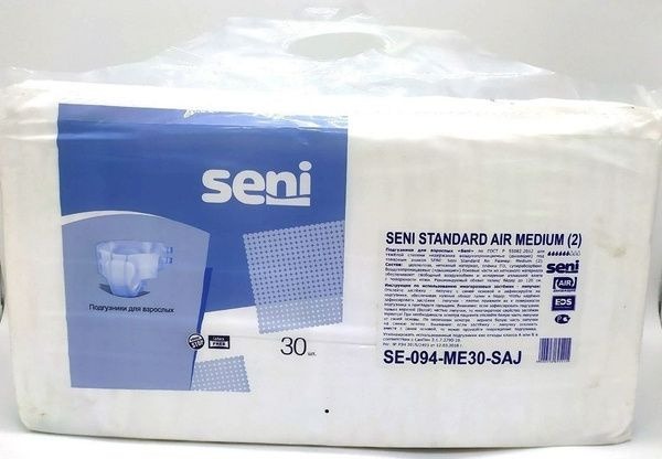 Seni Standard Adult Diapers - Size M (10 Pack Bulk)