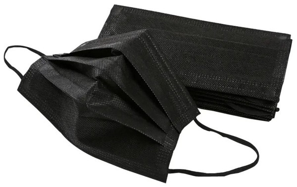 Black Disposable 3-Ply Face Masks (50 Count)