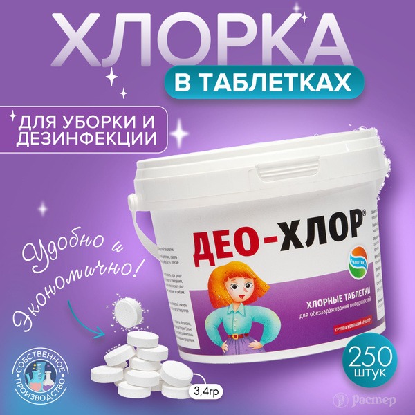 Deo-Chlor Chlorine Tablets for Disinfection (250 Count)