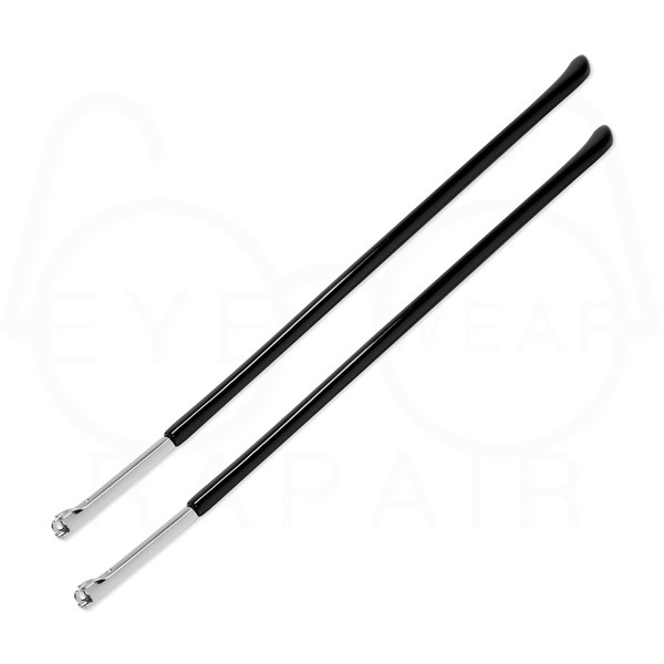 Silver Metal Eyeglass Repair Arms with Flex Hinge (3.8x0.8x142mm)