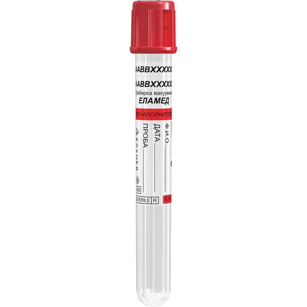 Empty 6ml Vacuum Blood Collection Tubes (ZER 13100, ELAMED 12308, 100/pack)