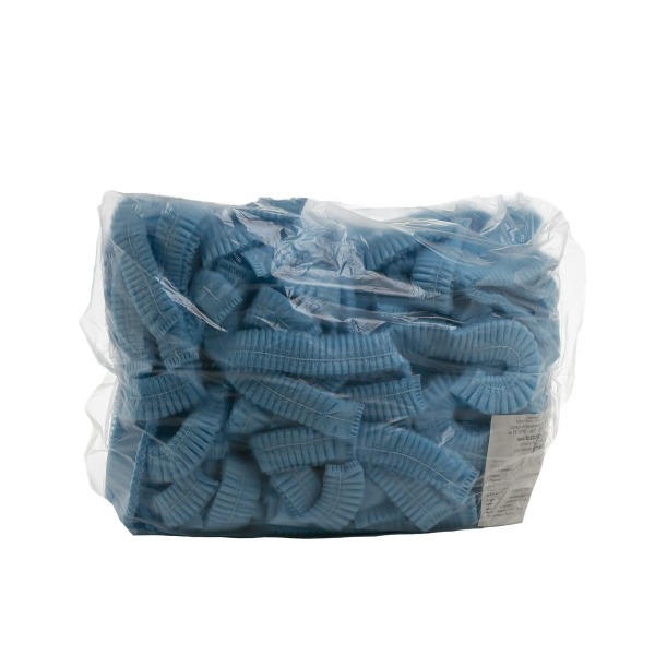 Charlotte Disposable Bouffant Caps - Blue, 100 Count