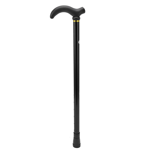 Adjustable Aluminum Walking Cane for Seniors: 2-Section, 6 Height Settings, Black