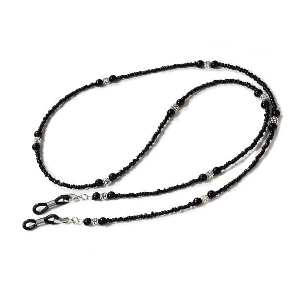 Black Beaded Eyeglass Chain 2
