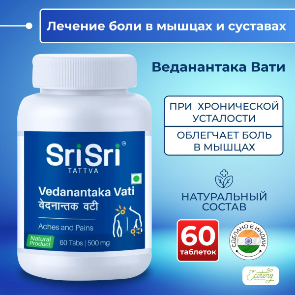 Vedanantaka Vati: Ayurvedic Pain Relief for Muscles, Joints, Gout & Fatigue (60 Tablets)