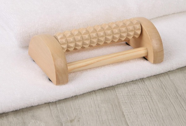Wooden Foot Massager Roller - 1 Roller, Compact Design