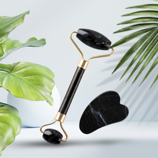 Gua Sha Facial Massage Stone Set - Anthracite