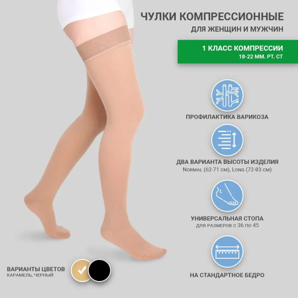 Pionic Beige Compression Stockings (Class 1, 2 Pack)
