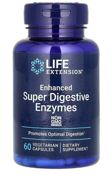 Life Extension Super Digestive Enzymes: Reduce Bloating, Gas & Indigestion (60 Capsules)