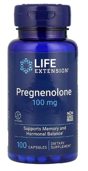 Pregnenolone 100mg: Boost Testosterone, Estrogen & Manage Stress (100 Capsules)