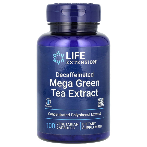 Green Tea Extract Supplement - Caffeine-Free, 100 Vegetarian Capsules by Life Extension
