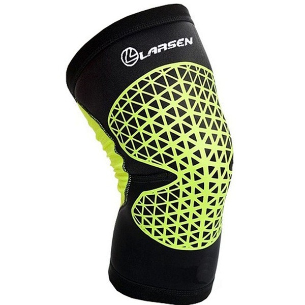 Larsen Yoga & Fitness Knee Support (Small, Black/Lime)