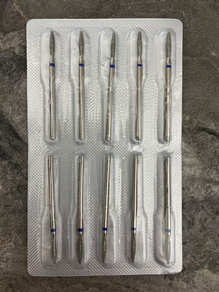 Diamond Flame Bur, Blue, 21mm (10 Pcs)