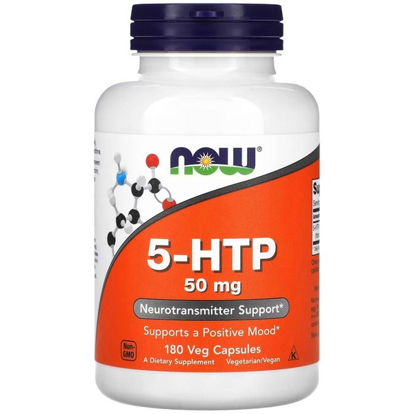 NOW 5-HTP 180 Veggie Caps: Supports Nervous System & Sleep