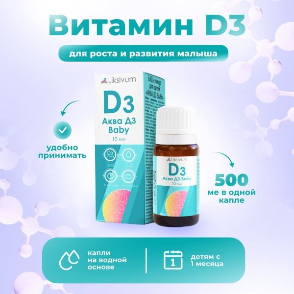 Liquid Vitamin D3 for Babies (1 Month+) - Liksivum 10ml