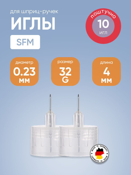 Insulin Pen Needles 32G x 4mm (0.23mm x 4mm) - Box of 10