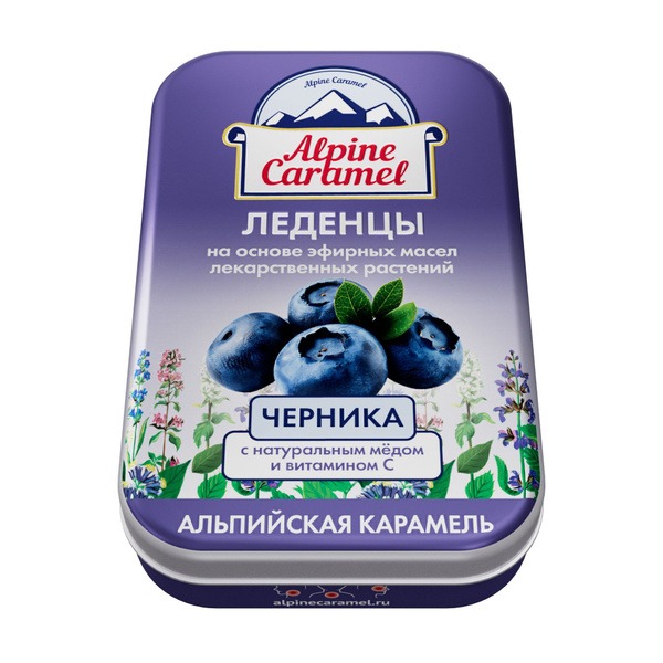 Alpine Caramel Blueberry Hard Candies with Vitamin C