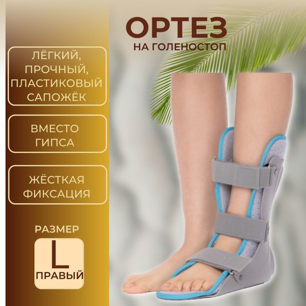Ankle Support Brace: Rigid Orthosis for Fracture Recovery (Men's & Women's Right, Size L)