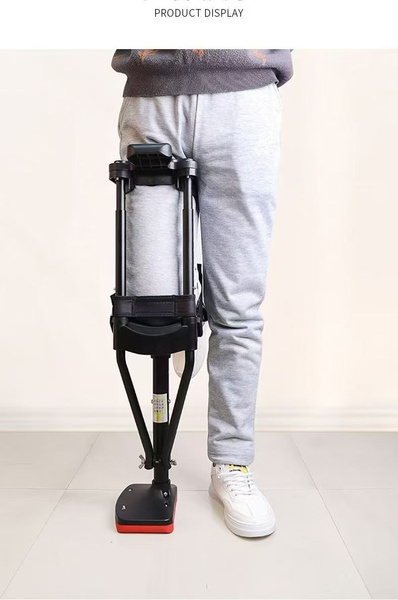 Adjustable Walking Aid & Knee Support: Single Leg Crutch with Hand Grip