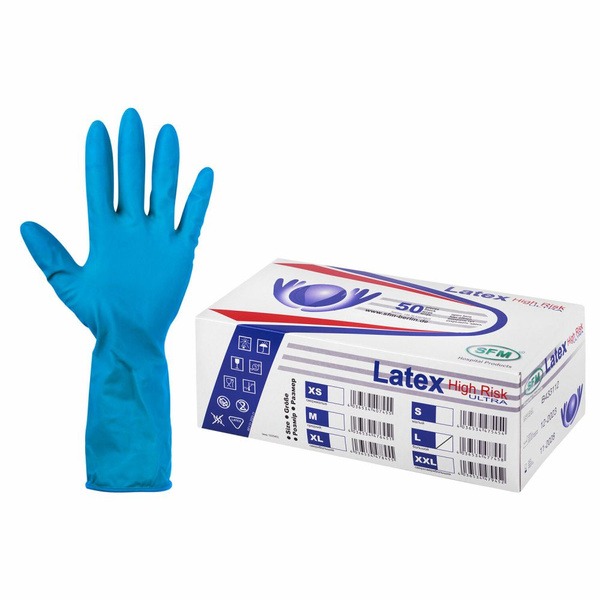 Heavy-Duty Exam Gloves, Latex, 50 Count (25 Pairs), Size Large