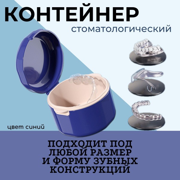 Blue 450ml Orthodontic & Denture Case